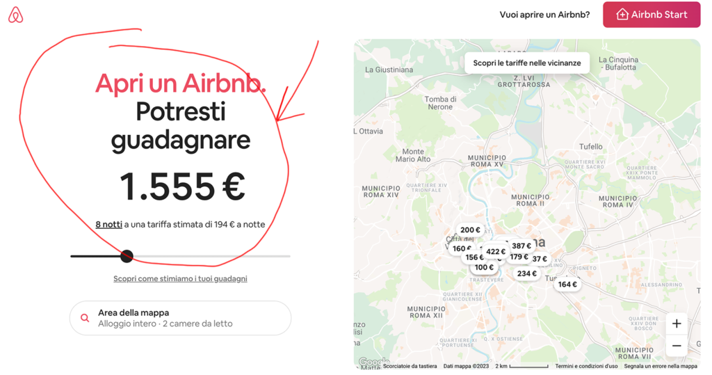 guadagno con airbnb